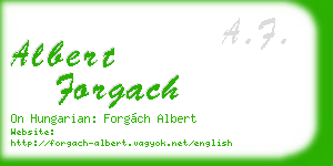 albert forgach business card